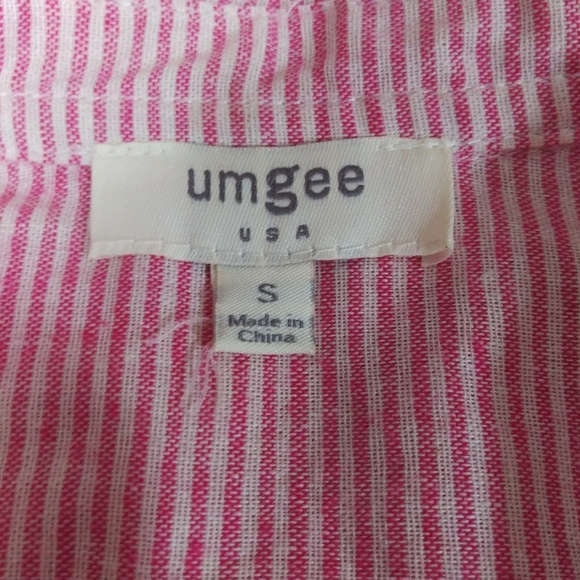 Umgee Country Striped Lace Trim Pockets Tunic - Picture 7 of 8